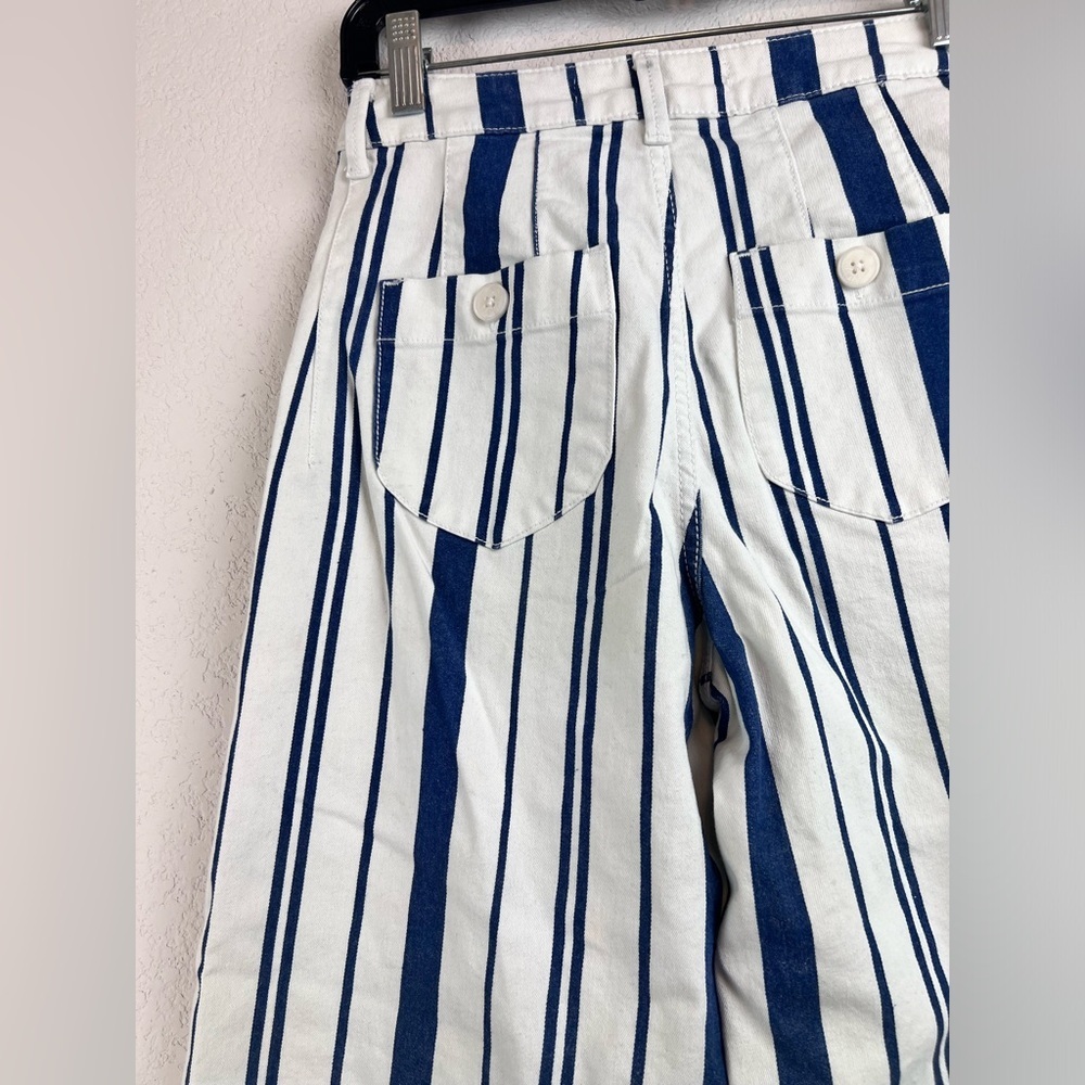 Anthropologie Capitaine striped high waisted Wide leg pants Size 0 - Picture 5 of 9